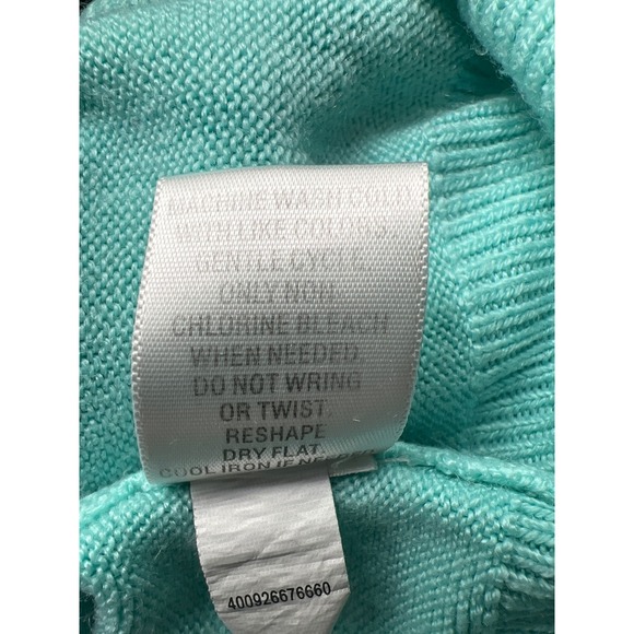 Croft & Barrow Womens 1X Mint Green Cowl Neck Long Sleeve Knit Sweater - Picture 7 of 8